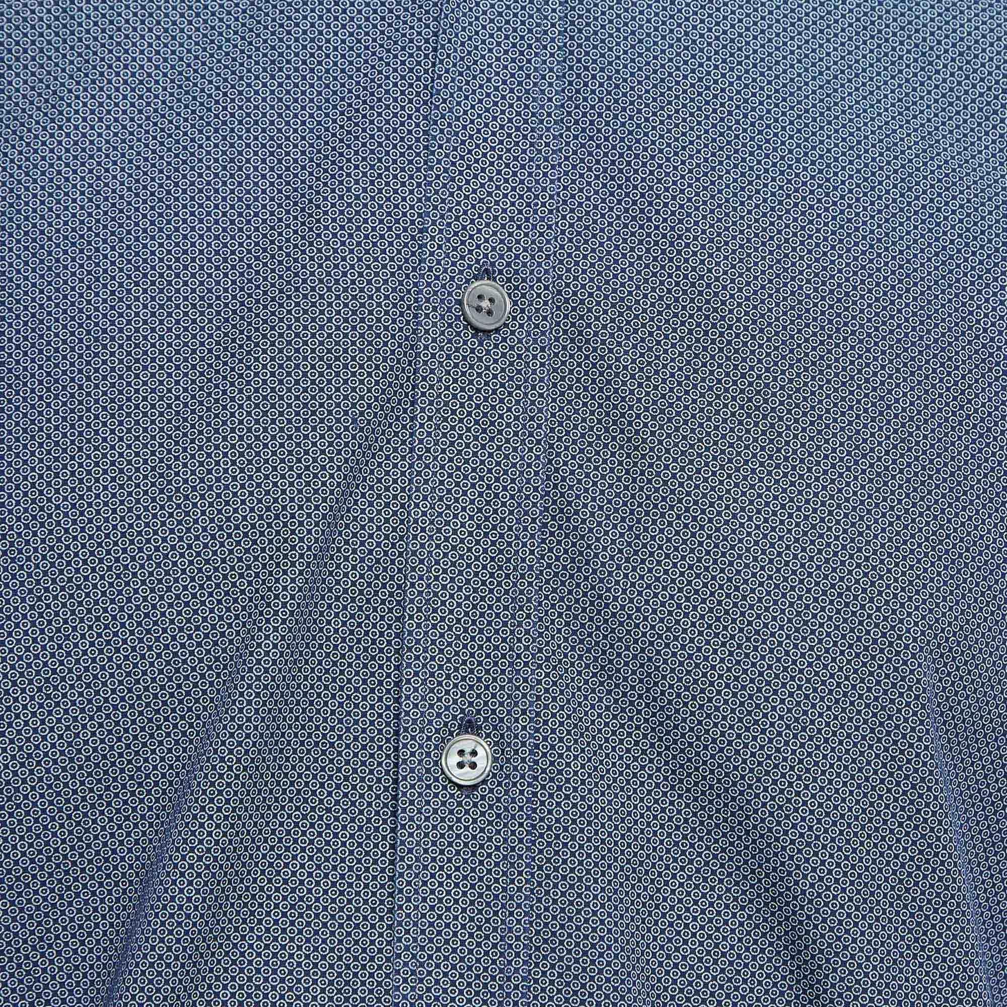 Gray Z Zegna Blue Printed Cotton Button Front Shirt S For Sale