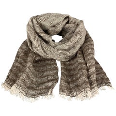 Z ZEGNA Brown Linen Woven Scarf