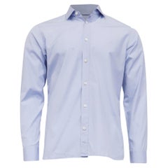Camicia Z Zegna a maniche lunghe con colletto button-down in cotone blu