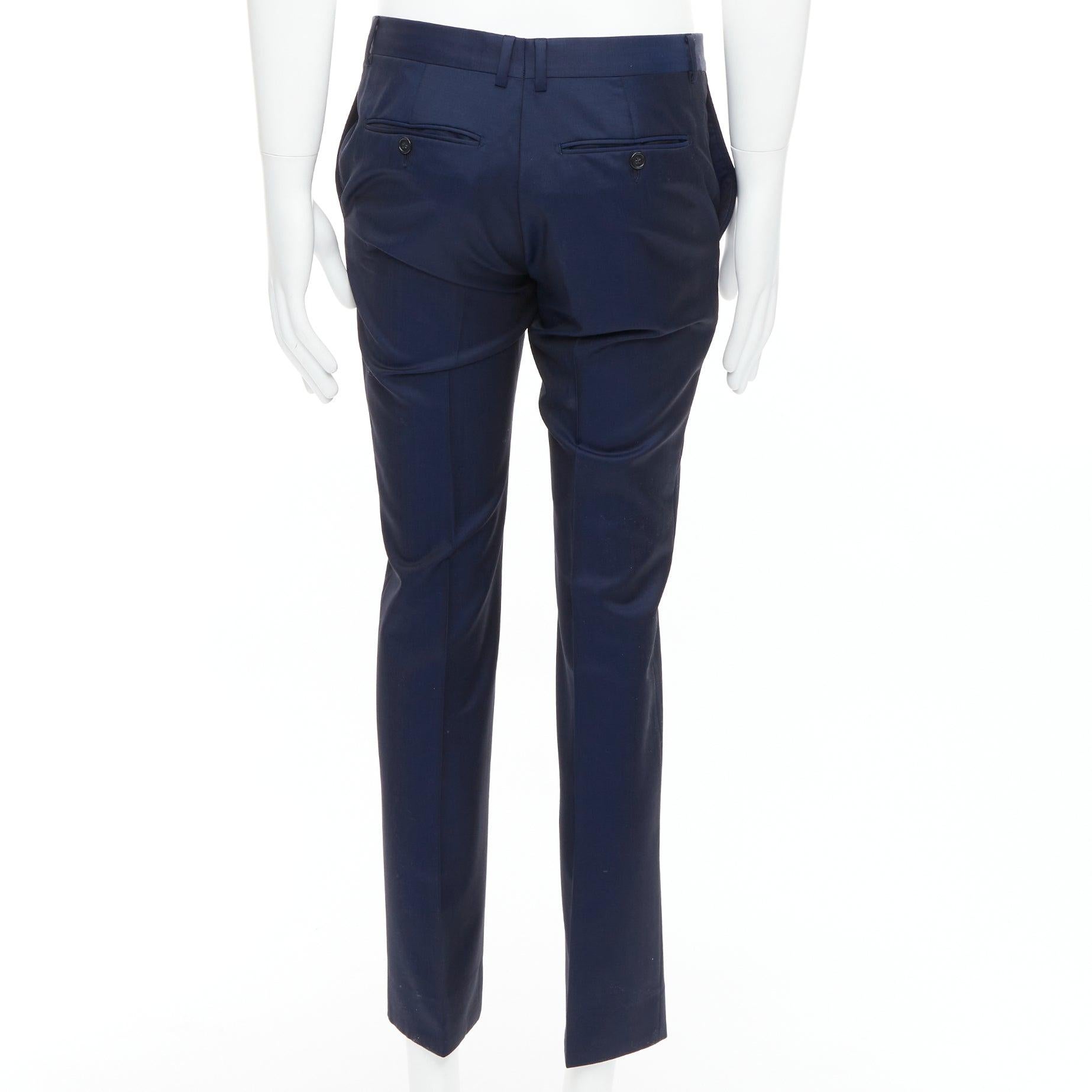 Z ZEGNA Drop 8 marineblau Wolle Mohair low shine slim Blazer Hose Anzug EU46 S 2