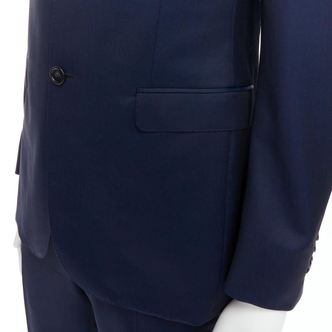 Z ZEGNA Drop 8 marineblau Wolle Mohair low shine slim Blazer Hose Anzug EU46 S 3