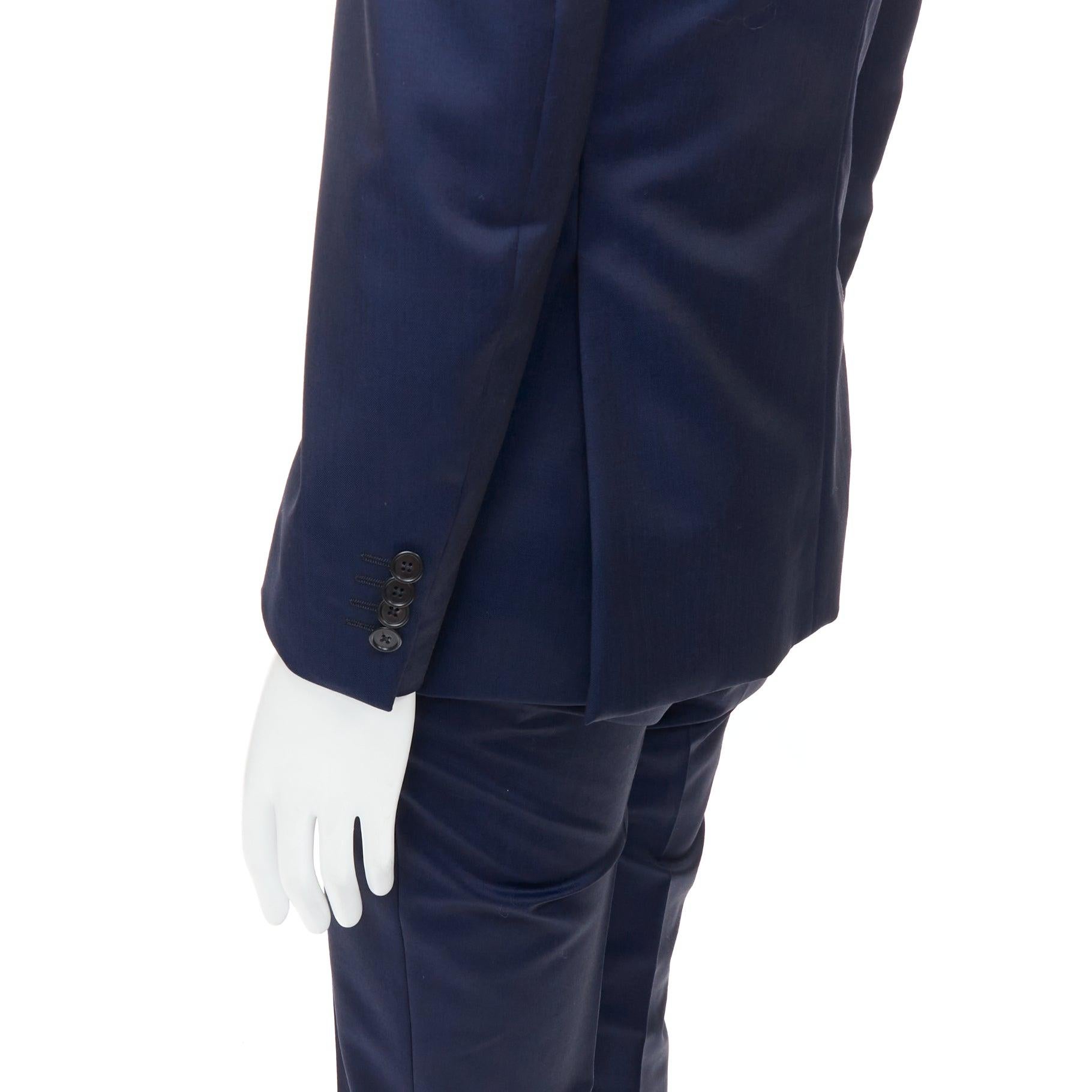 Z ZEGNA Drop 8 marineblau Wolle Mohair low shine slim Blazer Hose Anzug EU46 S 4