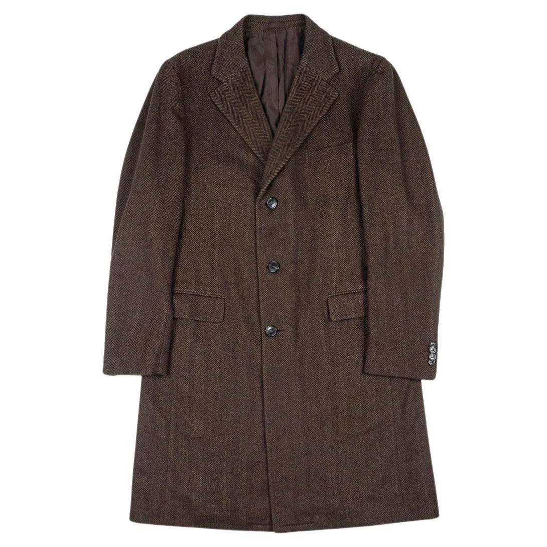 Z Zegna herringbone overcoat Men Coat Size ITA56 runs XL/XXL, S924 For Sale