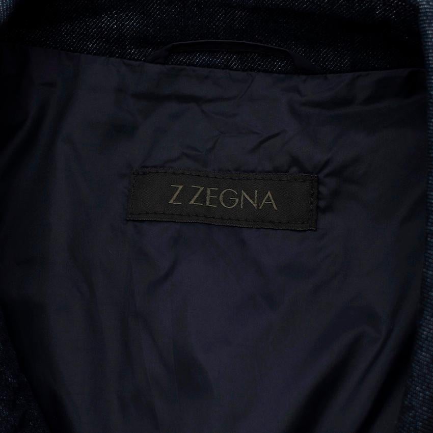 Z Zegna Hybrid Denim Jacket with Quilted Sleeves In Excellent Condition For Sale In London, GB