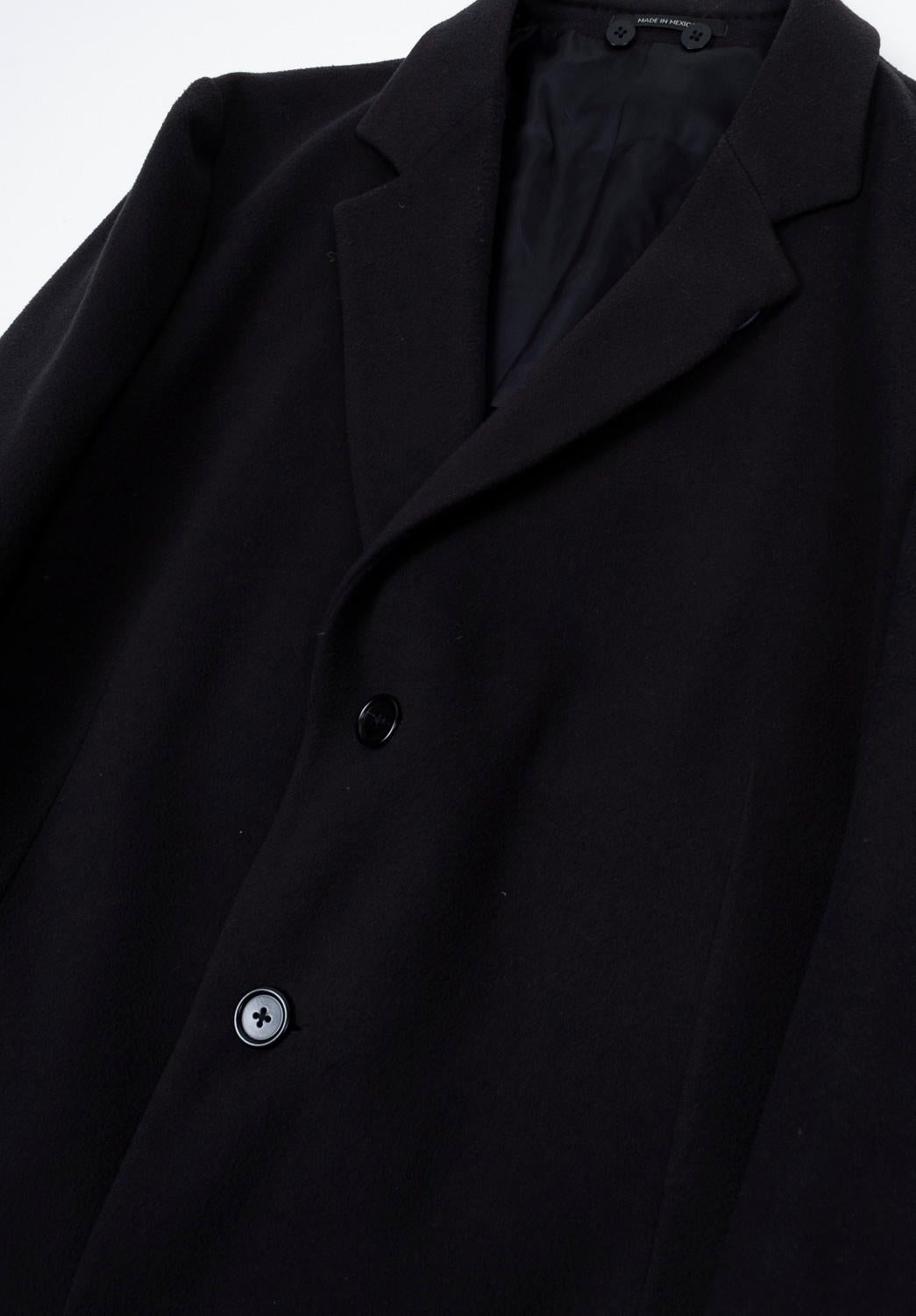 Black Z Zegna Men Over Coat in Wool Size ITA54/Large For Sale