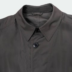 Abrigo ligero gris de Z Zegna para hombre, talla XXL, con detalles de piel, Italia