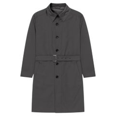 Abrigo ligero gris de Z Zegna para hombre, talla XXL, con detalles de piel, Italia