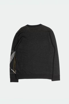 Jersey de lana para hombre de Z Zegna, talla M, color caqui y negro, con diseño bordado, fabricado en Italia