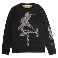 Jersey de lana para hombre de Z Zegna, talla M, color caqui y negro, con diseño bordado, fabricado en Italia