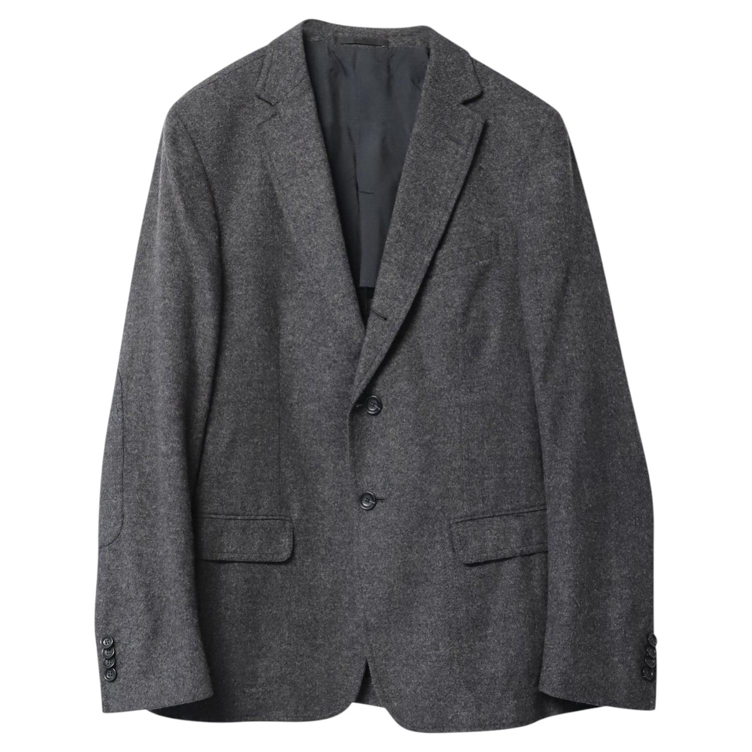 Z Zegna Single-Breasted Blazer Jacket in Grey Wool