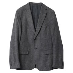 Veste blazer Z Zegna à simple boutonnage en laine grise
