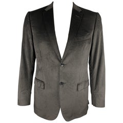 Z ZEGNA Size 40 Black Velvet Notch Lapel Sport Coat