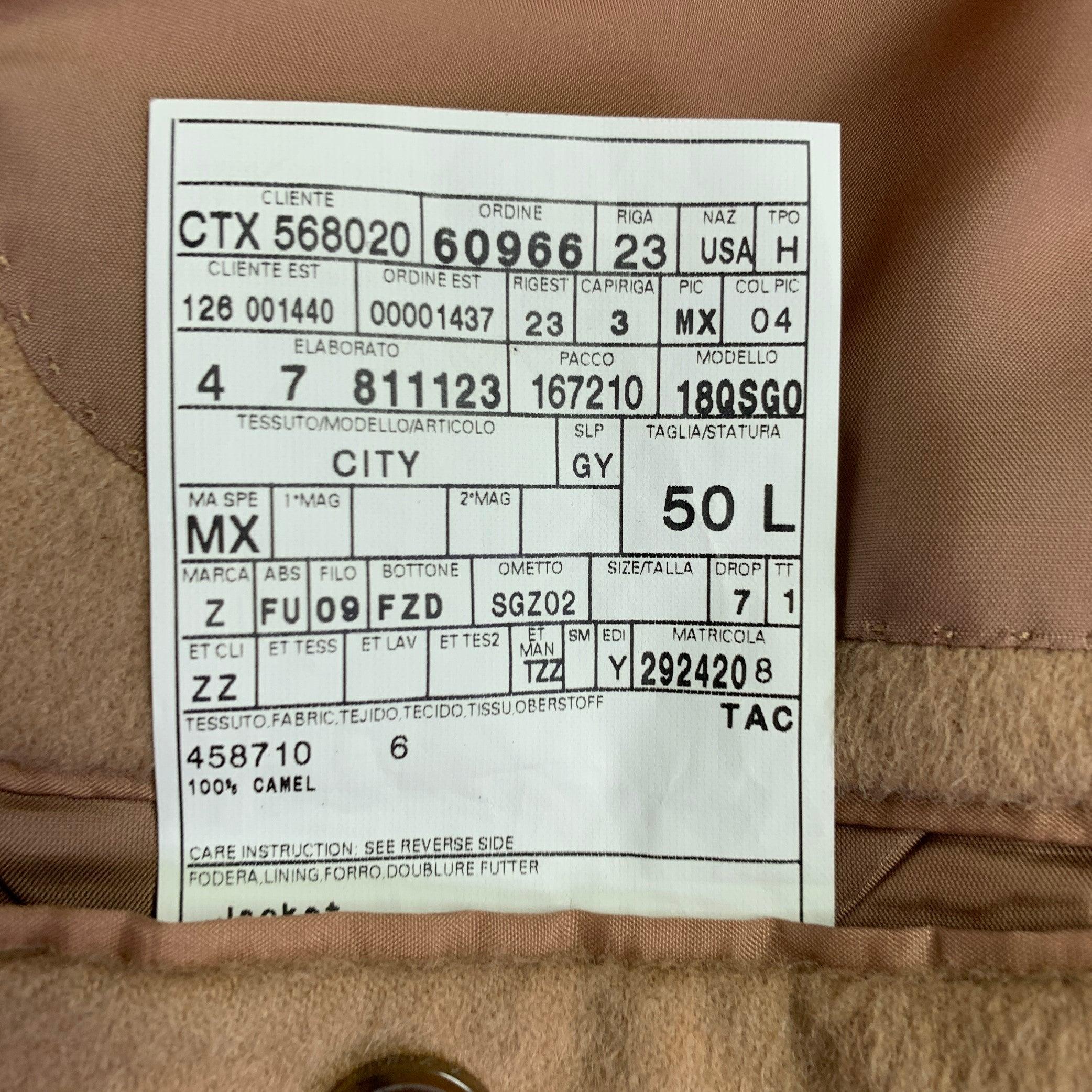 Z ZEGNA Size 40 Long Beige Camel Hair Single breasted Sport Coat 3