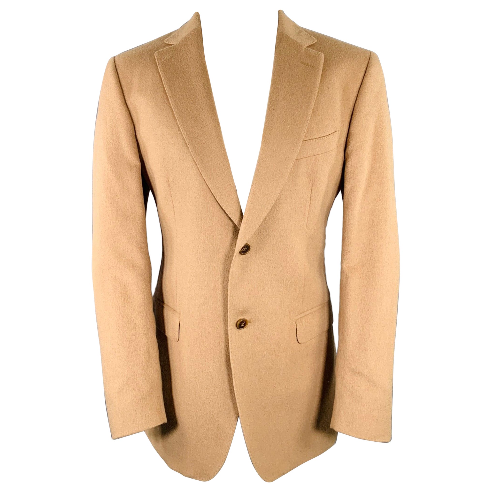 Z ZEGNA Size 40 Long Beige Camel Hair Single breasted Sport Coat
