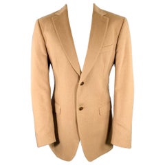 Z ZEGNA Size 40 Long Beige Camel Hair Single breasted Sport Coat