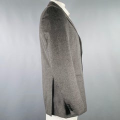 Z ZEGNA Size 40 Long Grey Angora Blend Single Breasted Sport Coat