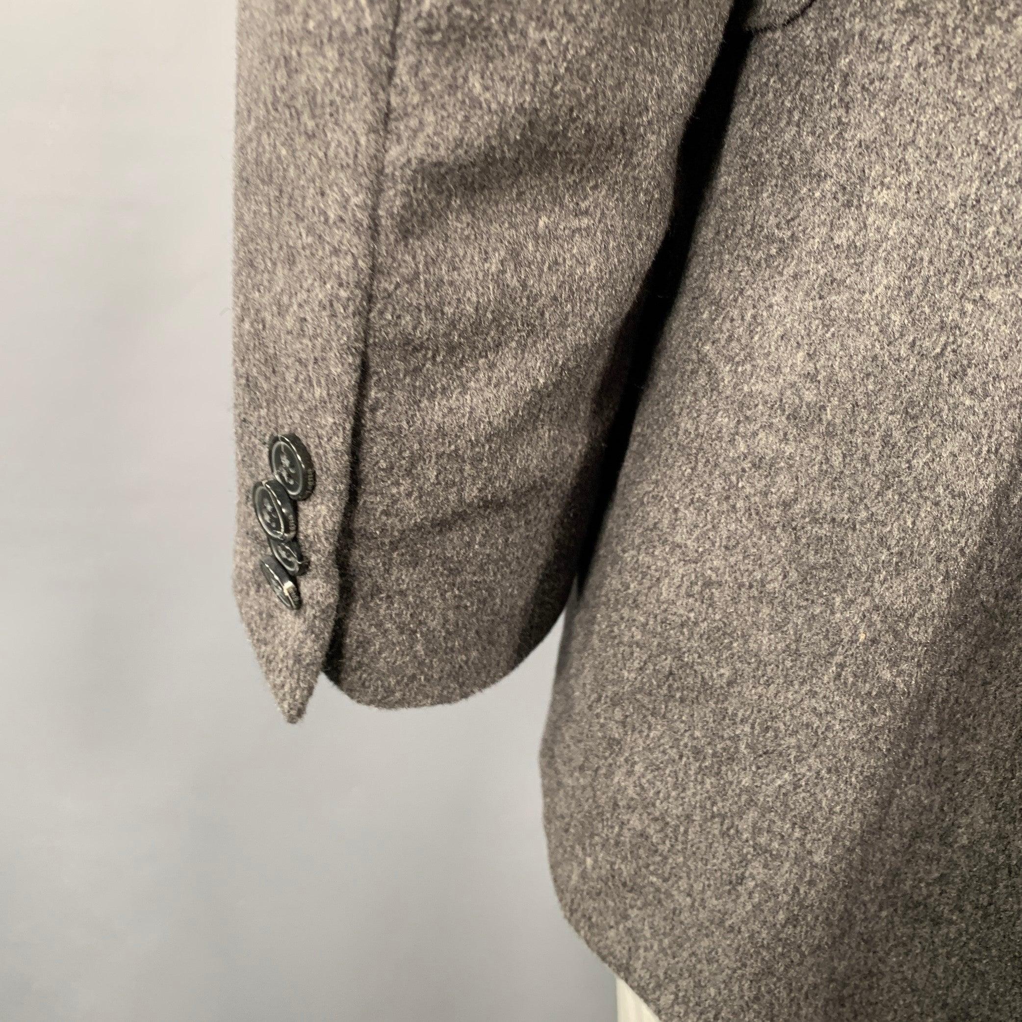 Z ZEGNA Size 40 Long Grey Angora Blend Single Breasted Sport Coat In Excellent Condition For Sale In San Francisco, CA