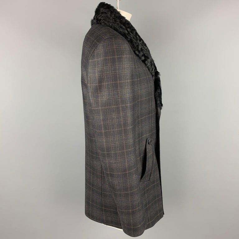 Z ZEGNA Size 46 Black Cashmere Double Breasted Coat