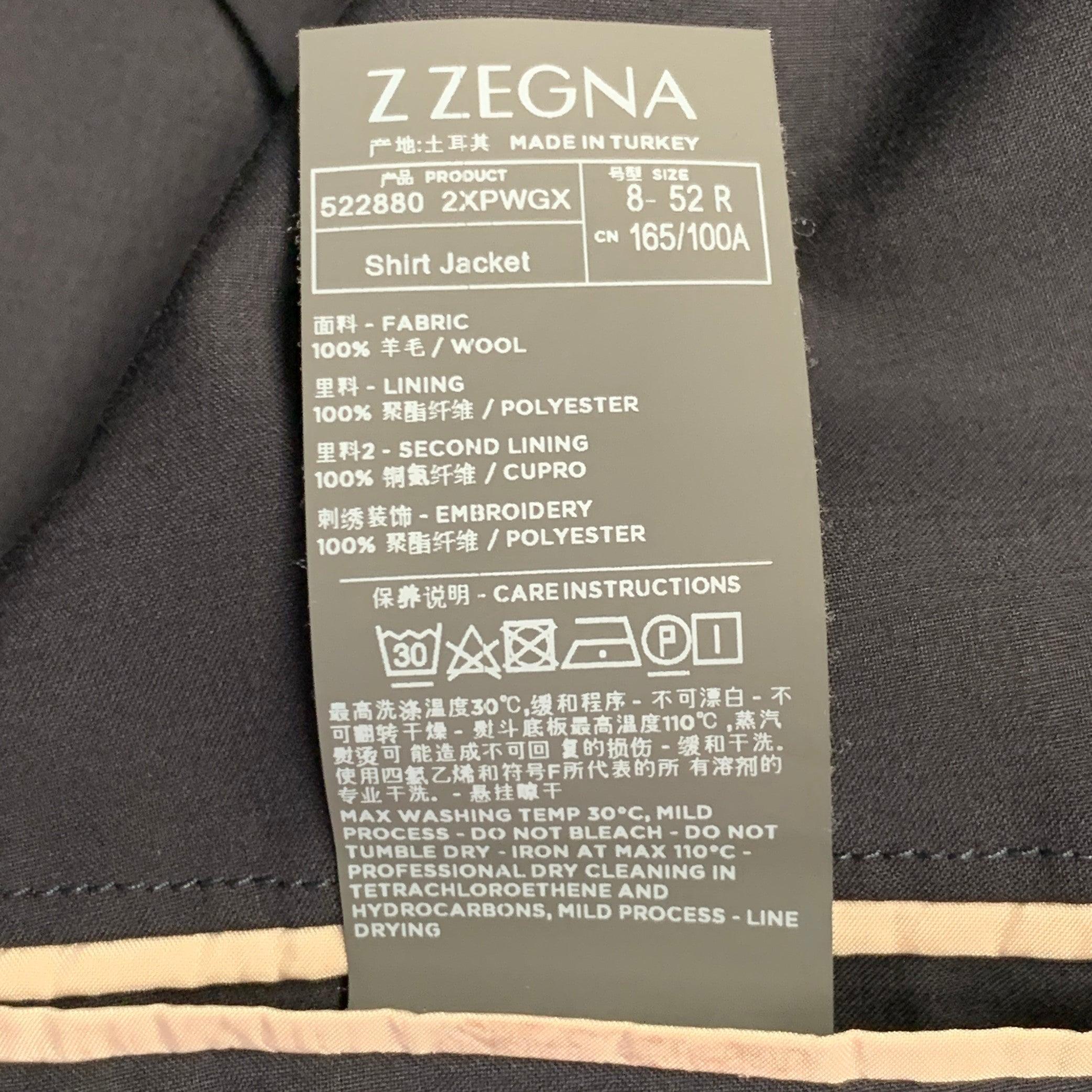 Z Zegna Taglia 42 Regolare Abito in Lana Navy con Risvolto a Tacca in vendita 5
