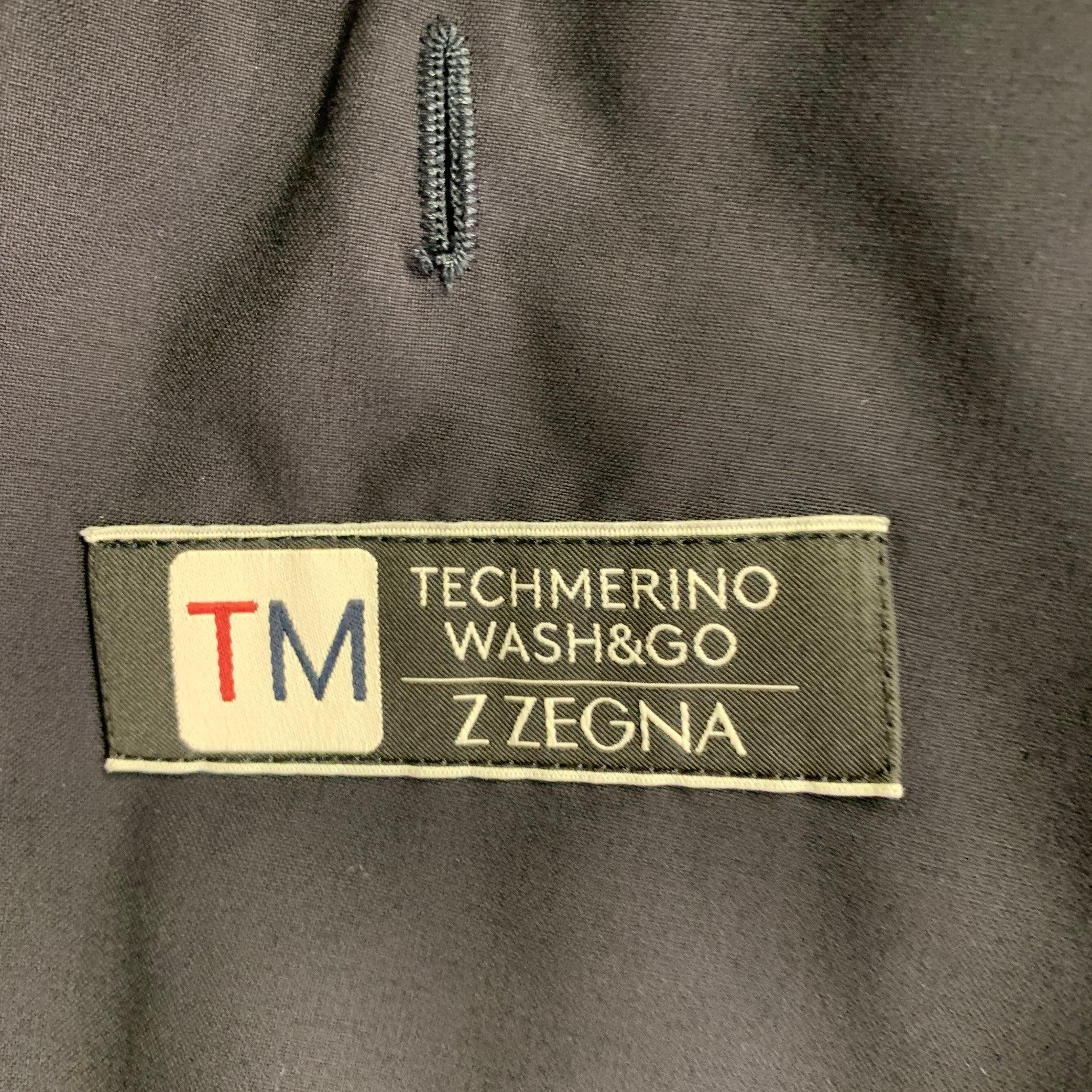 Z Zegna Taglia 42 Regolare Abito in Lana Navy con Risvolto a Tacca in vendita 3