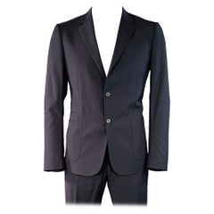Z ZEGNA Size 42 Regular Navy Wool Notch Lapel Suit