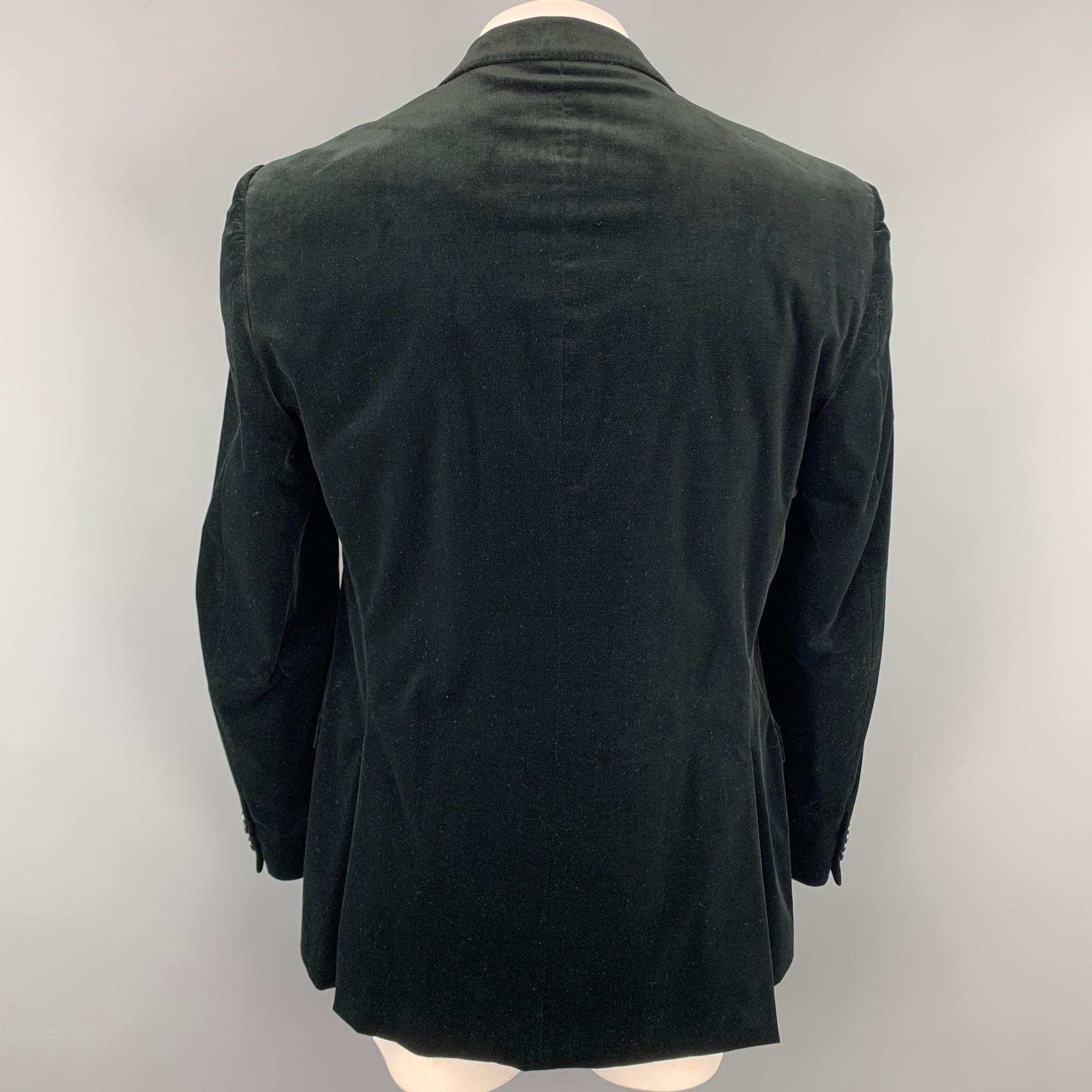 Z ZEGNA Size 44 Black Cotton Velvet Notch Lapel Sport Coat In Good Condition In San Francisco, CA