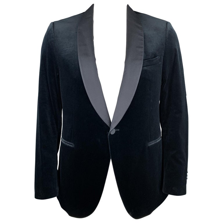 Velvet Blazer - Mens Velvet Jacket Velvet Shawl Collar Dinner Smoking , Slim Fit Turquoise ~ Tiffany Blue
