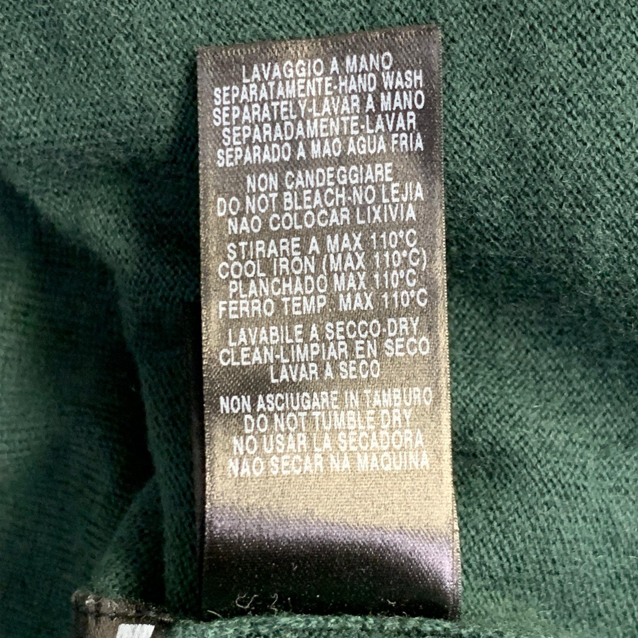 Z ZEGNA Talla L Jersey de cuello redondo de cachemira de algodón verde en venta 3