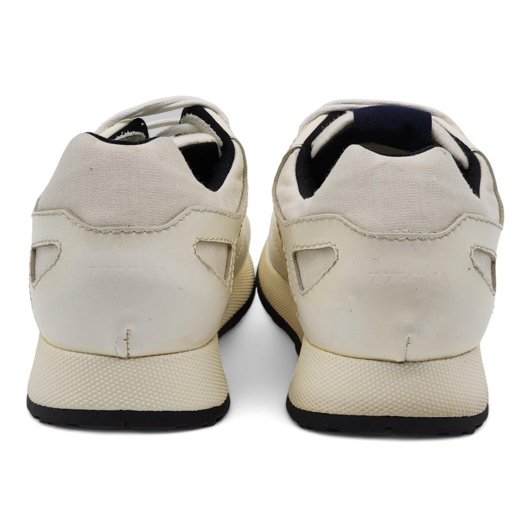 Gray Z Zegna Technomerino Racer Sneakers in White For Sale