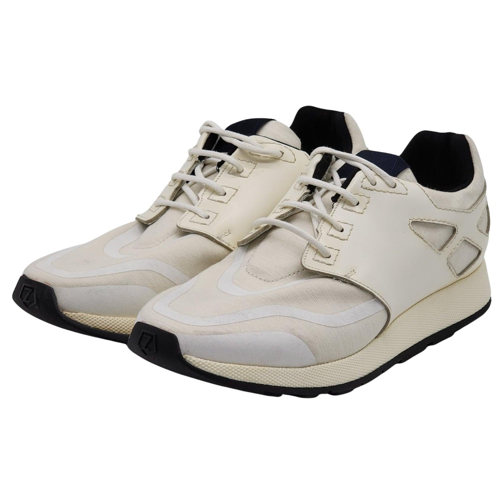 Z Zegna Technomerino Racer Sneakers in White For Sale