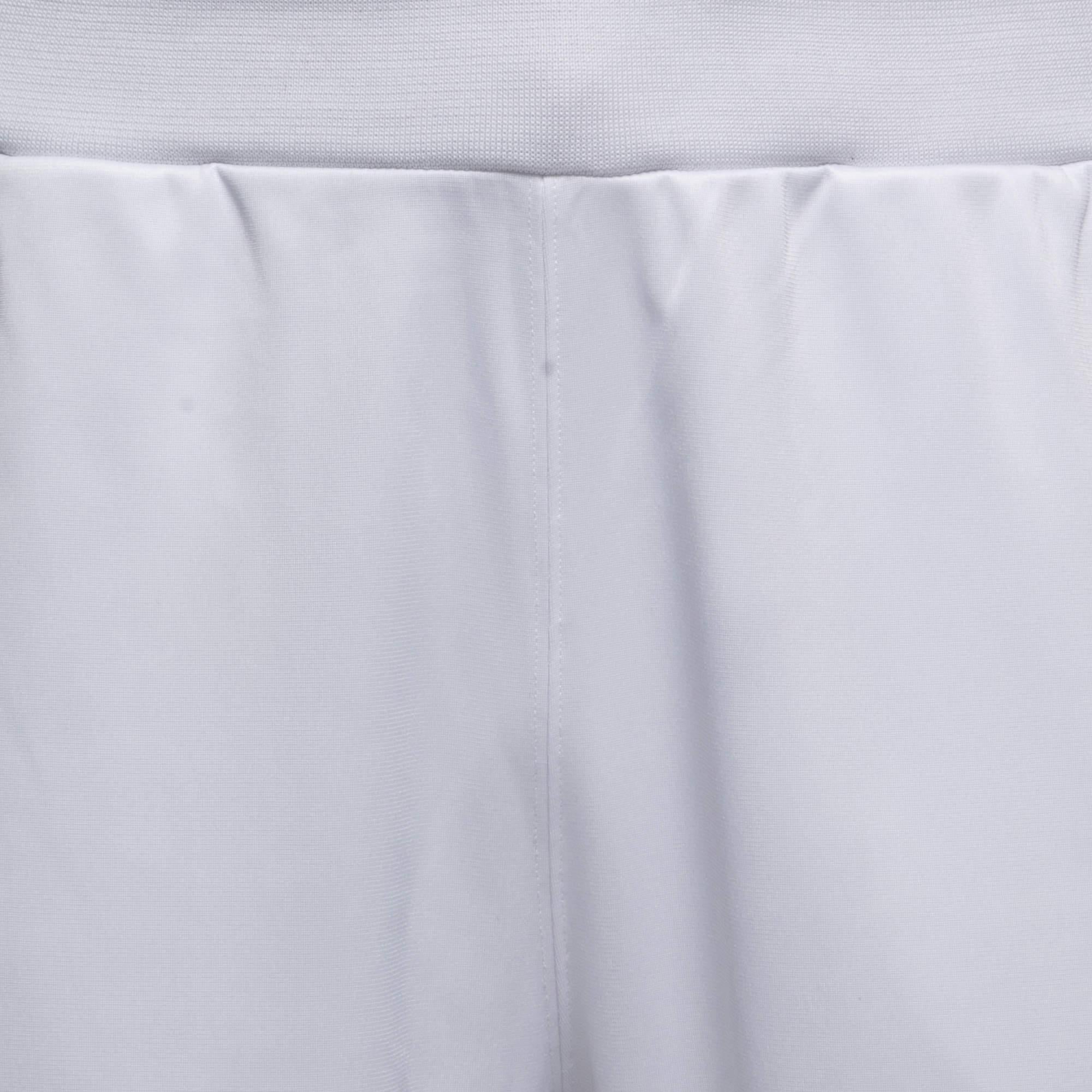 Gray Z Zegna White/Navy Blue Logo Print Synthetic Joggers XL For Sale