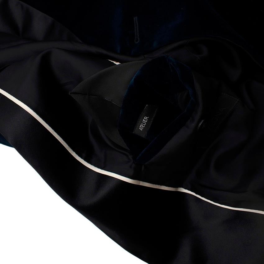 Men's Z Zenga Navy Velvet Black Satin Lapel Dinner Jacket For Sale