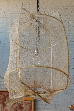 Z2 Blond Sisal Net Pendant Chandelier in Tea Dyed by Ay Illuminate
