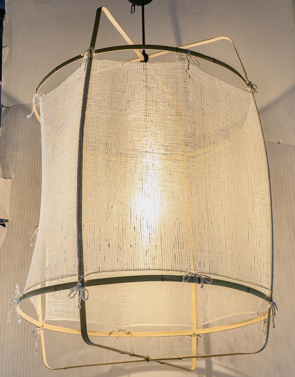 Contemporary Z2 Blond White Silk Pendant Chandelier by Ay Illuminate For Sale