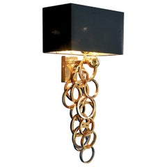 Z438 lampe murale en métal avec cercles dorés