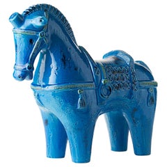 Z9990138 Horse Figure, Made in Italy, Designer Aldo Londi, Rimini Blu Collection