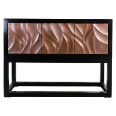 Za Xian 3-Door Cabinet on Stand, Antique Copper by Robert Kuo, Limited Edition