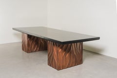 Za Xian Dining Table Base ‘Pair’, Antique Copper by Robert Kuo, Limited Edition