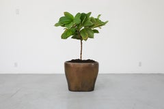 Zaalberg Attributed Extra Large Bronze Glazed Ceramic Floor Planter