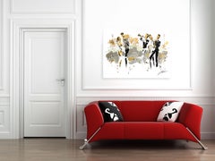 Jazz und Champagner in NOLA – Figurative lebhafte moderne Liebe, Originalgemälde