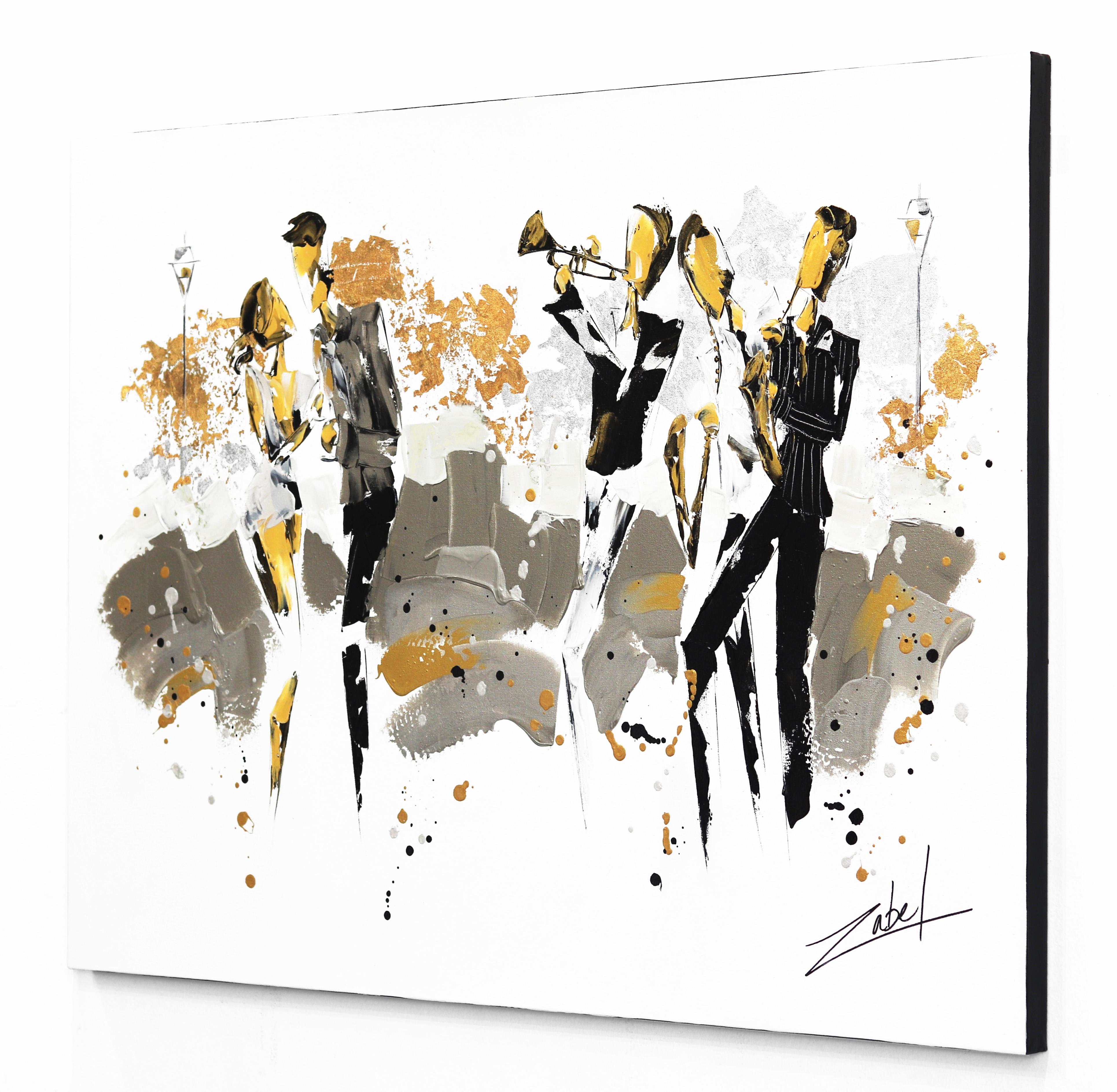 Jazz and Champagne in NOLA - Figurative Vibrant Modern Love Original Painting 1
