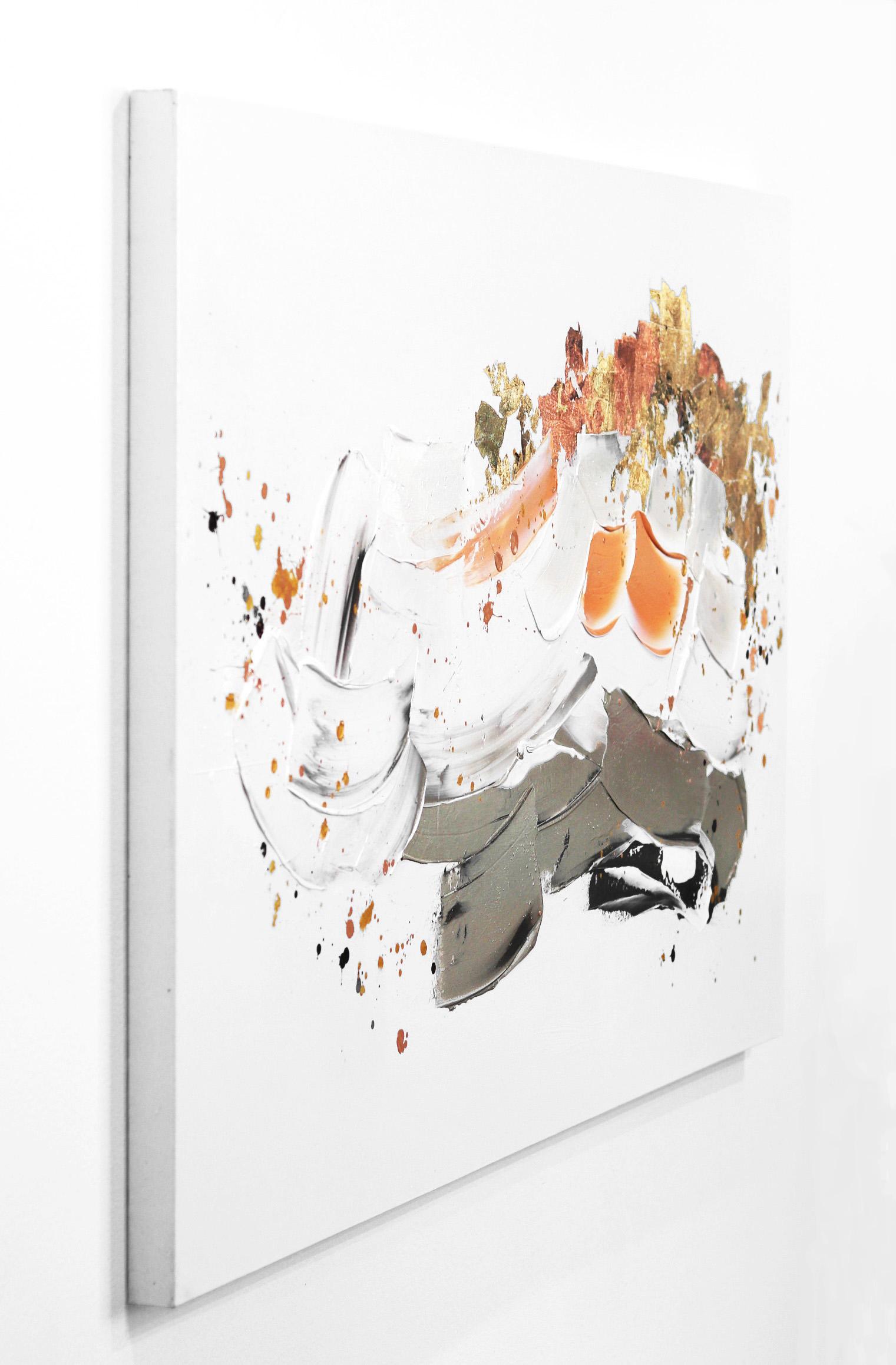 Rêve de pêche #2 - Or Figurative Painting par Zabel