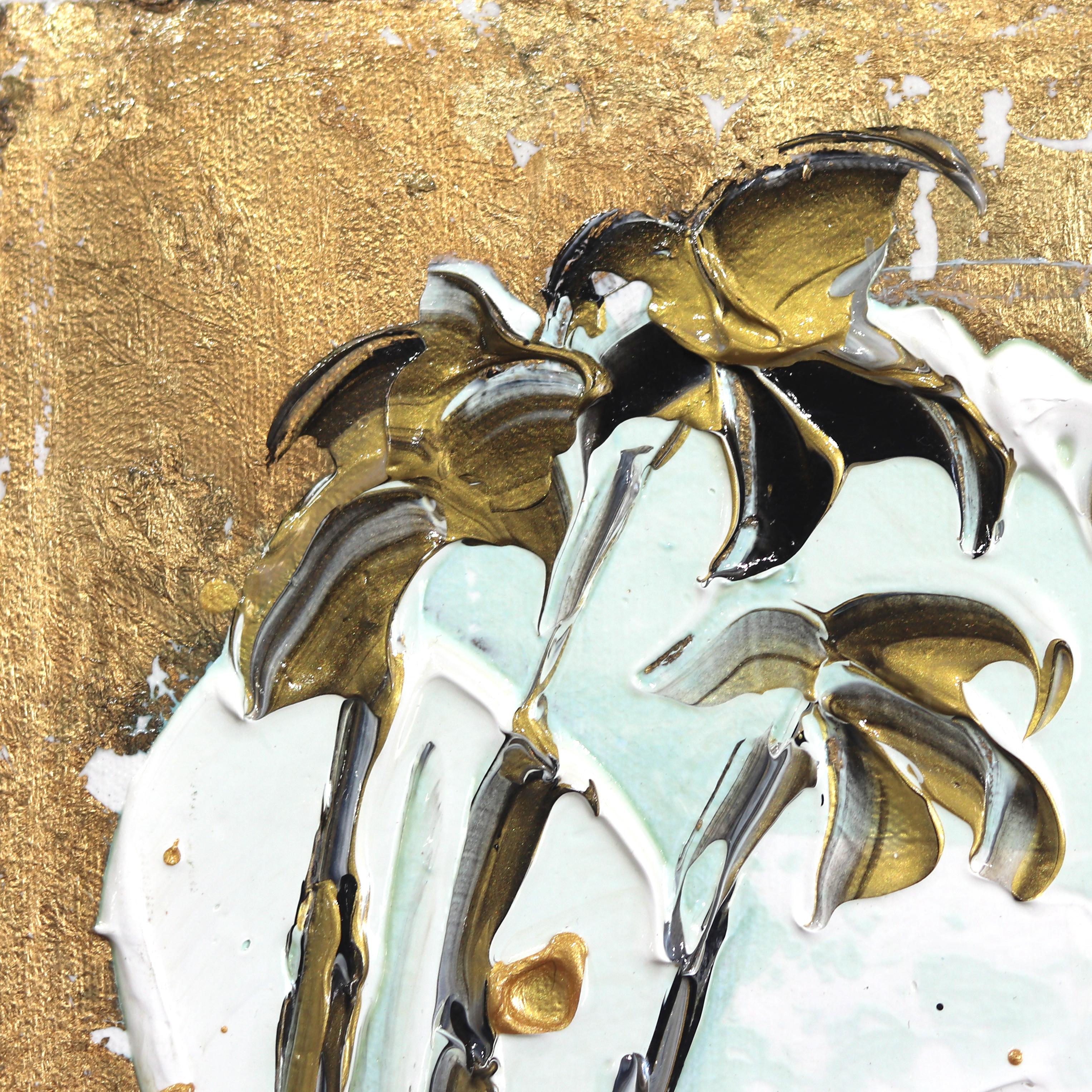 Palme d'oro #2 - Pittura astratta moderna e testuale - Painting Astratto di Zabel