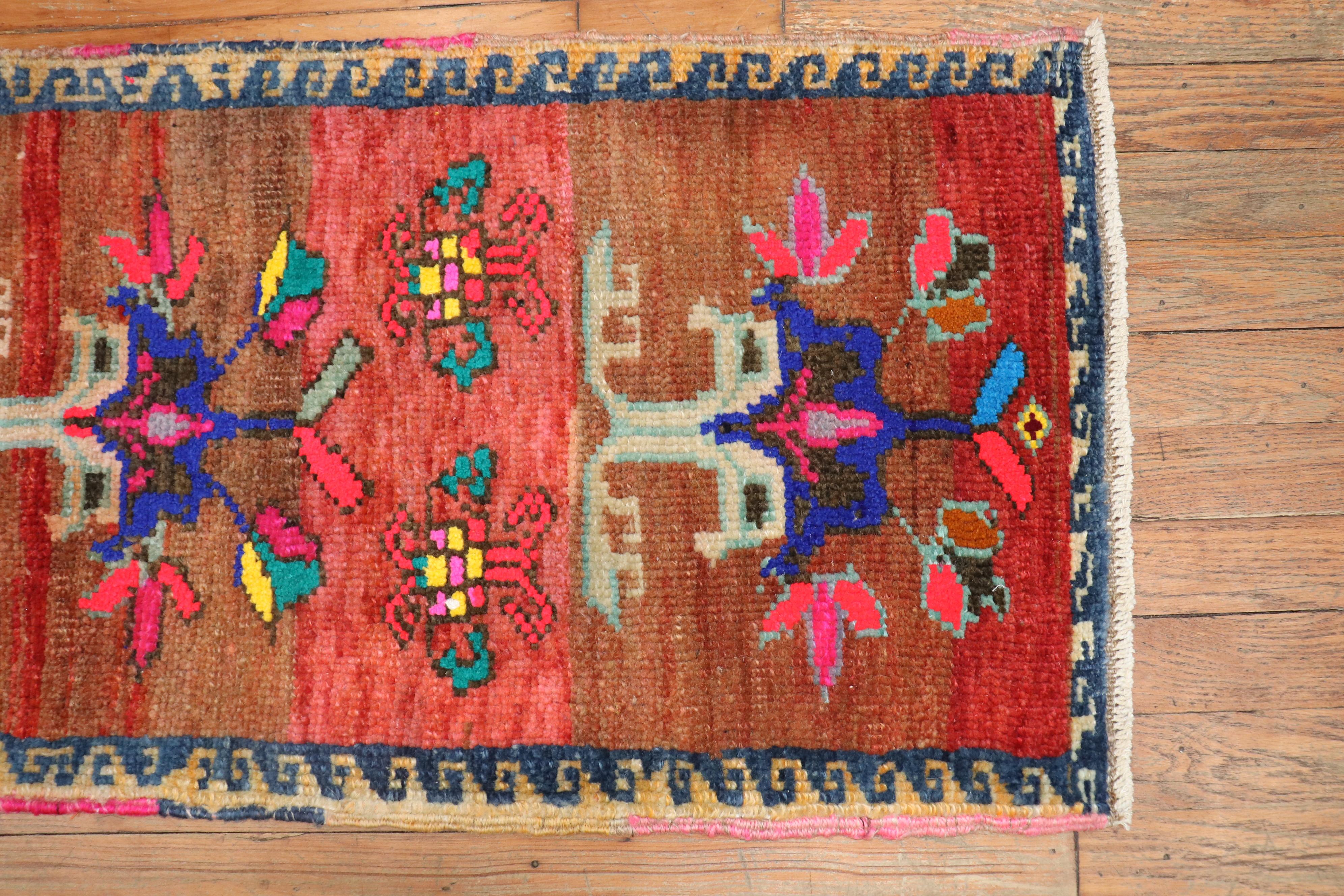 Zabih Collection Mini Turkish Rug In Good Condition For Sale In New York, NY