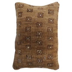 Zabihi Brown Vintage Turkish  Rug Pillow