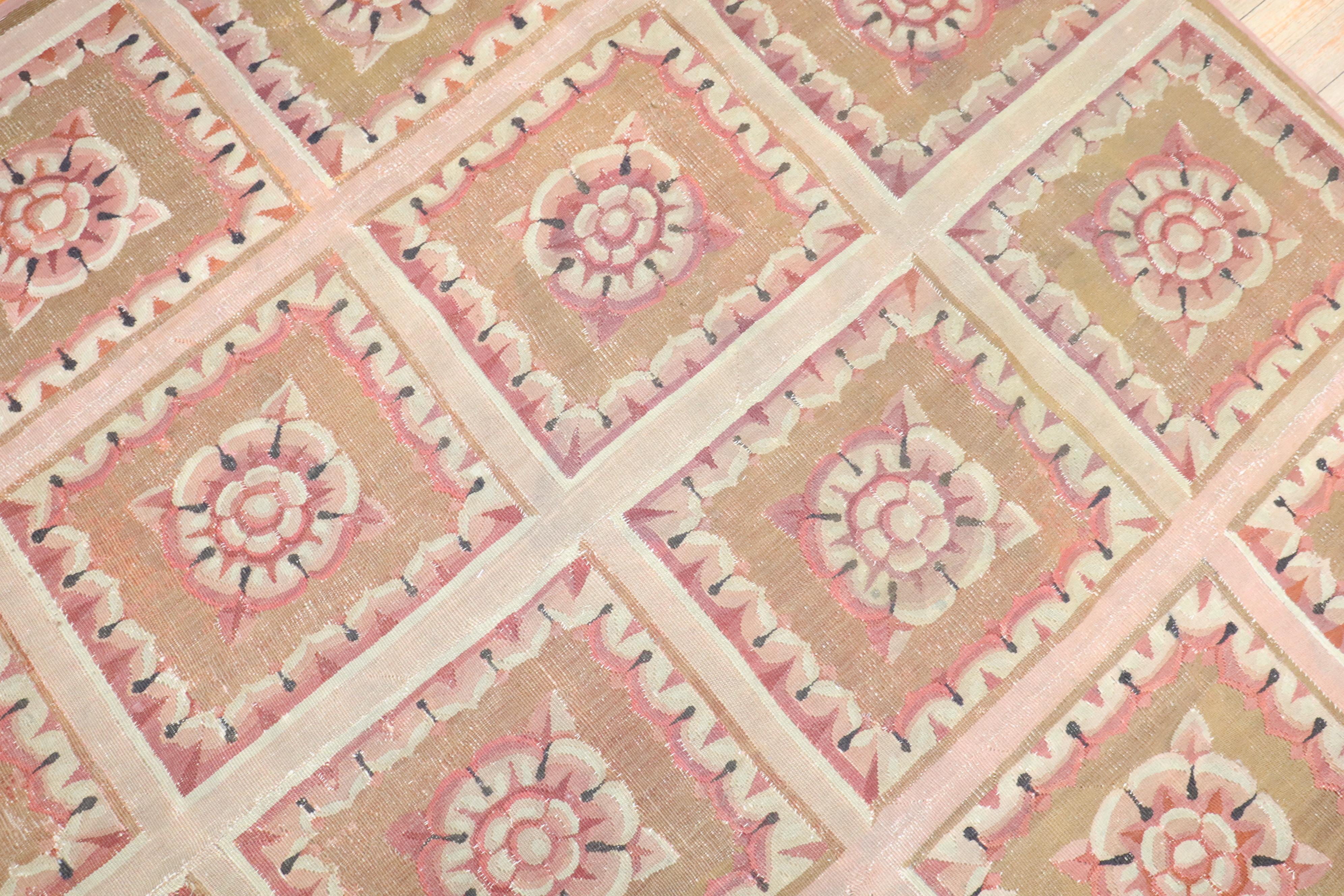 An 18th century worn French Aubusson tapestry  

Measures: 5'6'' x 7'4''.

