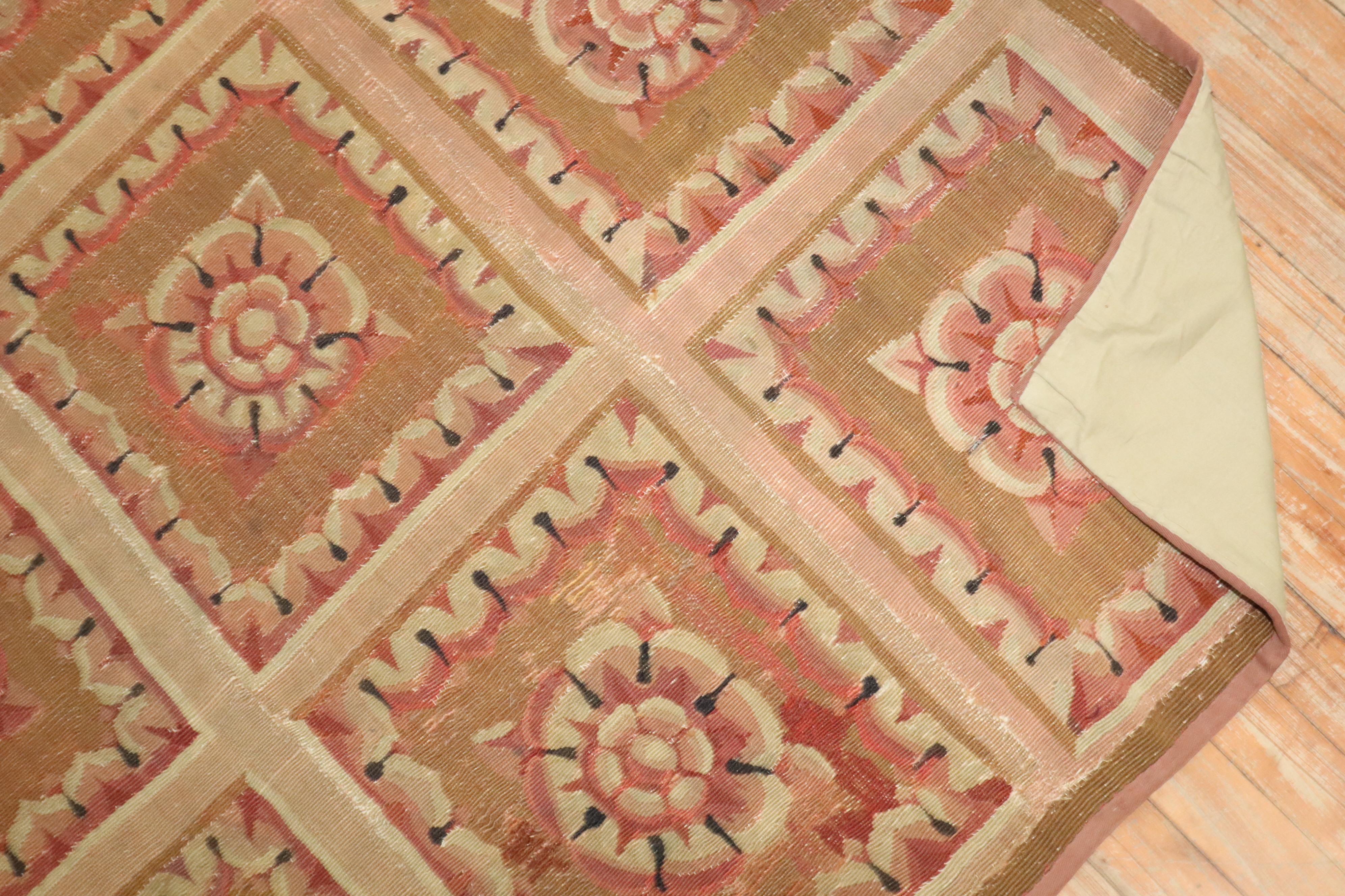 Wool Zabihi Collection 18th Century French Aubusson For Sale