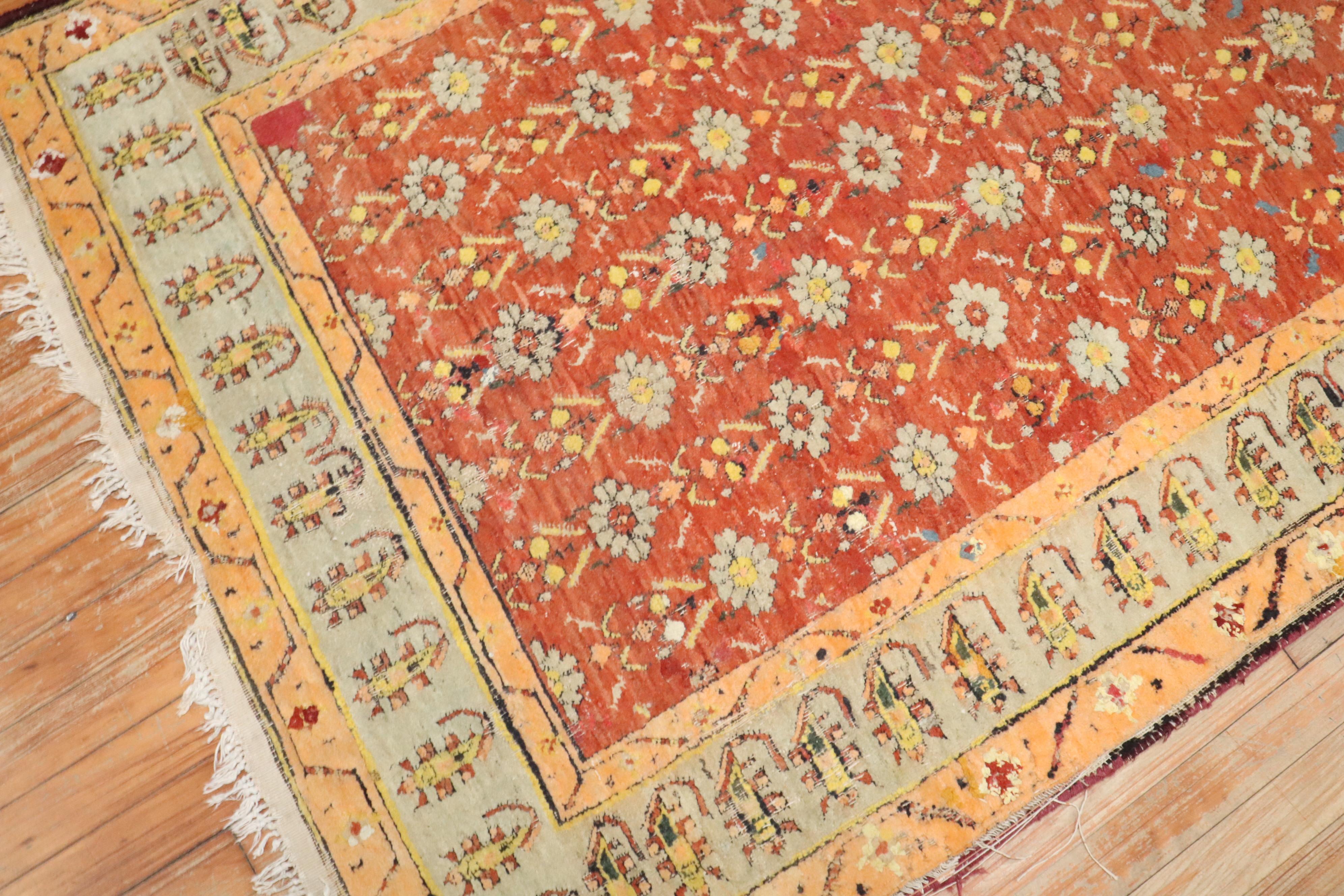 Zabihi Collection 19th Century Agra Rug In Fair Condition In New York, NY