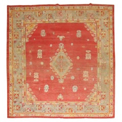 Zabihi Collection 19th Century Angora Wool Antique Oushak Square Rug, 8' x 8'