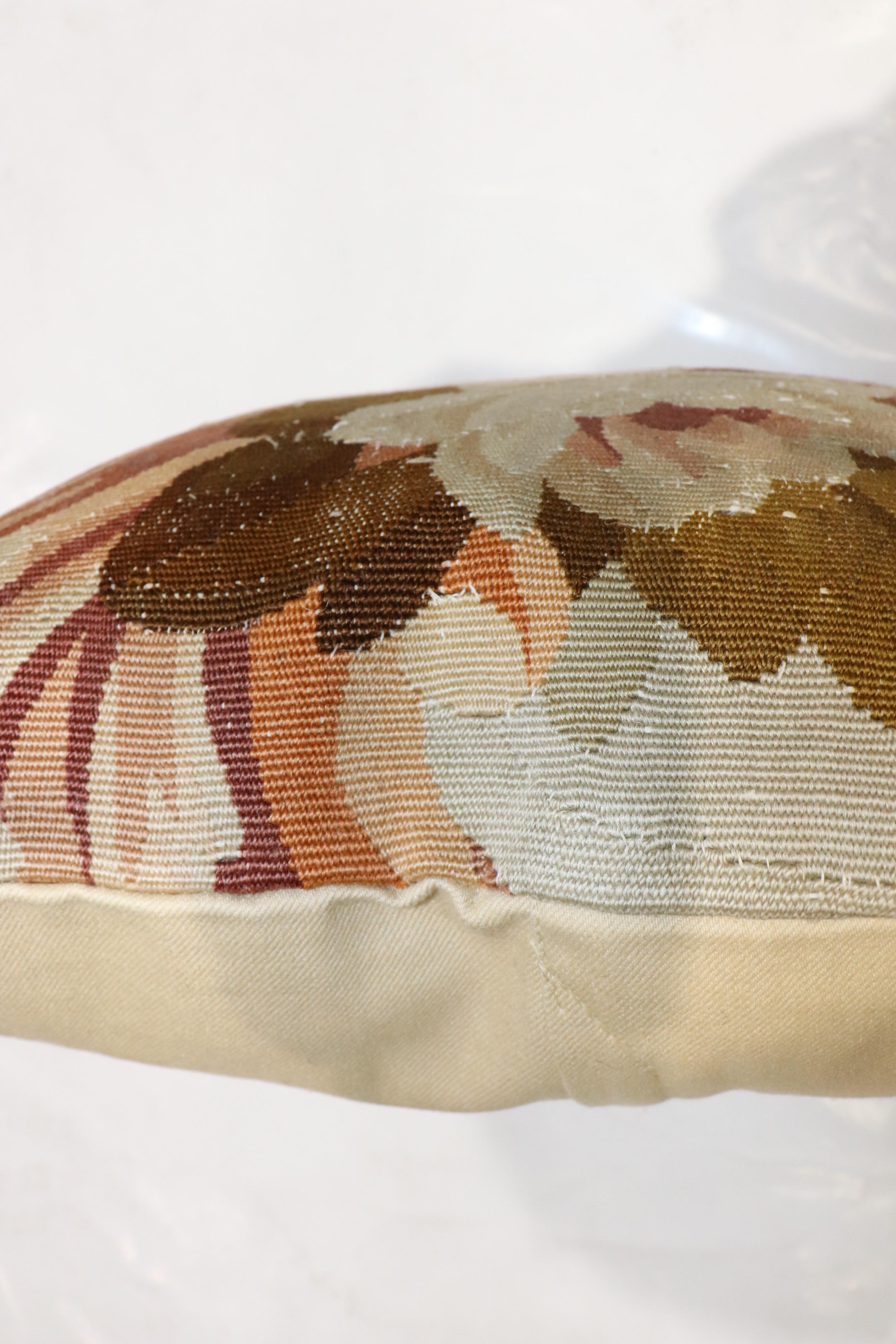 Zabihi Collection 19th Century Antique French Aubusson Pillow In Good Condition For Sale In New York, NY